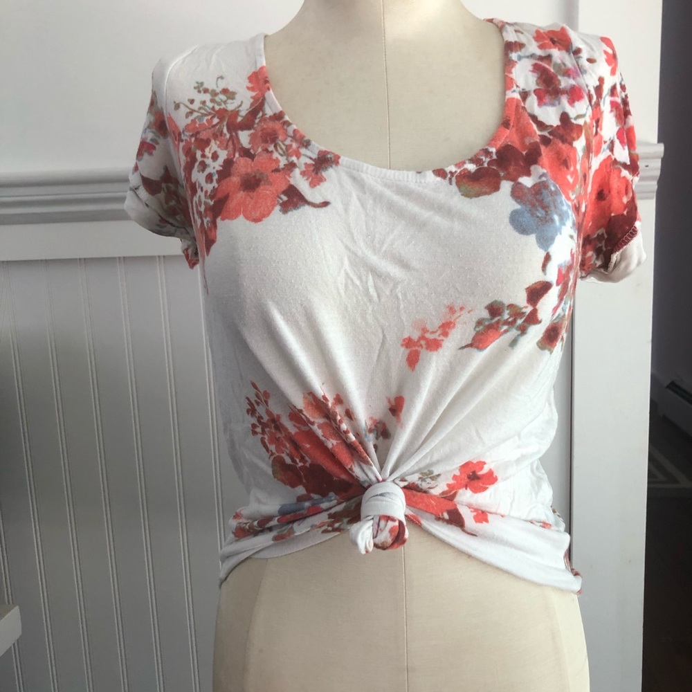 Charlotte Russe Coral colored floral blouse